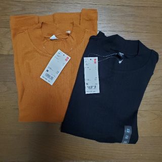 ユニクロ(UNIQLO)のUNIQLO　WOMAN　リブハイネックT(五分袖)(カットソー(半袖/袖なし))