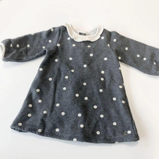 プチバトー(PETIT BATEAU)のプチバトー★裏起毛ワンピース★18m(ワンピース)