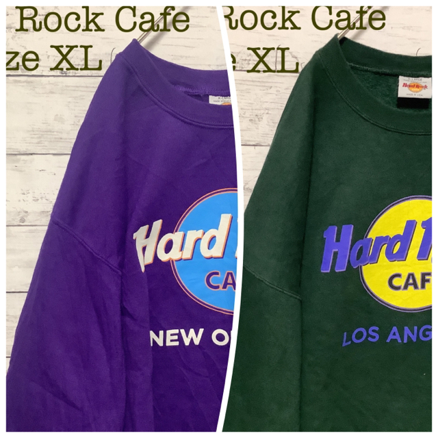 ハードロックカフェ　ロサンゼルス　グリーンスウェット　XL