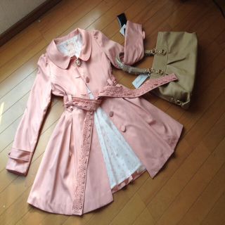 トレンチコート 新品 L お花 レース(トレンチコート)