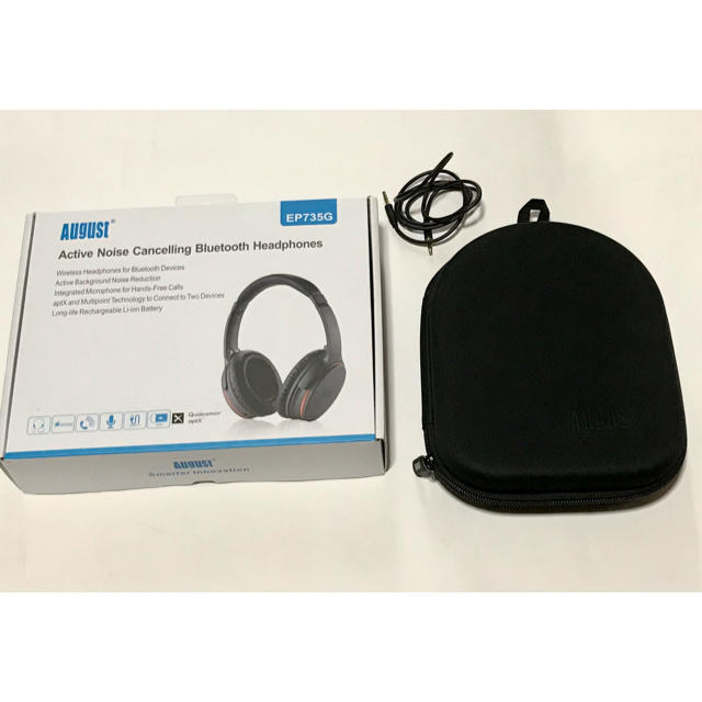 AUGUST(オーガスト)のAugust Bluetooth ヘッドホン EP735G スマホ/家電/カメラのオーディオ機器(ヘッドフォン/イヤフォン)の商品写真