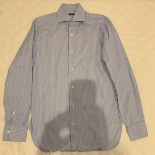 バルバ(BARBA)の(極美品)BARBA サックスブルーシャツ　37(14 1/2)サイズ(シャツ)