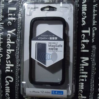 エレコム(ELECOM)のELECOM iPhone 12 miniハイブリッド ケースバンパー ブラック(iPhoneケース)