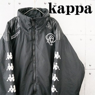 カッパ(Kappa)のKappa ショート丈 ベンチコート 厚手 刺繍ロゴ 大きめ Sサイズ(ナイロンジャケット)