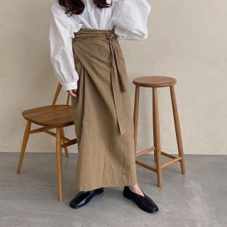 カスタネ(Kastane)のamiur  waist ribbon wrap skirt(ロングスカート)