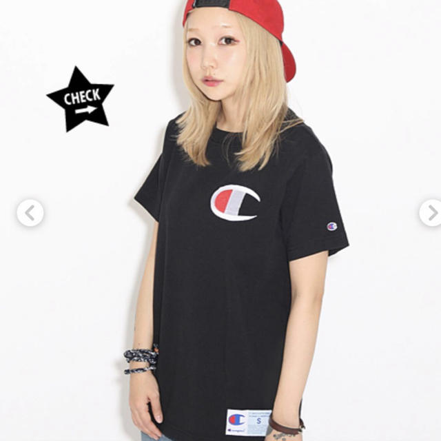 X-girl(エックスガール)のX-girl エックスガール×チャンピオン コラボ   Tシャツ  レディースのトップス(Tシャツ(半袖/袖なし))の商品写真