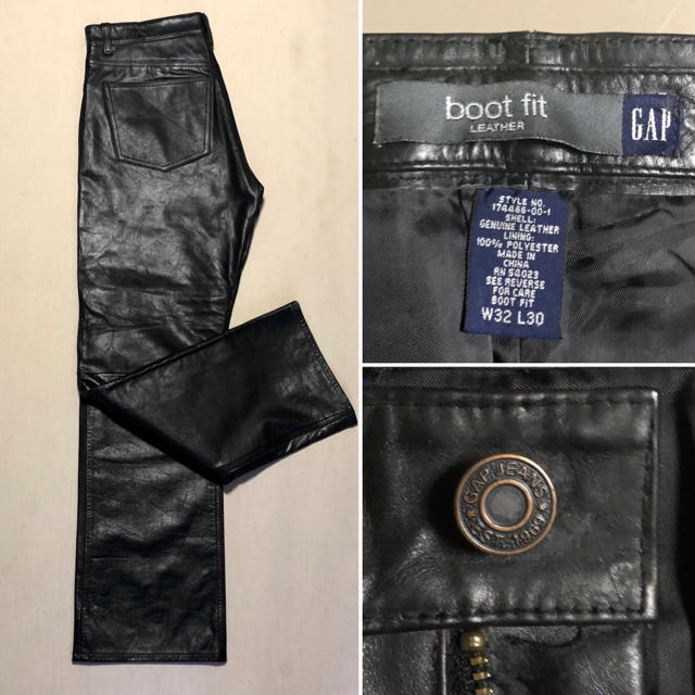 GAP Black-Leather Pant (5P) Size W32 L30
