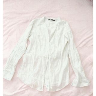 ザラ(ZARA)の美品♡ZARA上品シルバーシャツ♡(シャツ/ブラウス(長袖/七分))