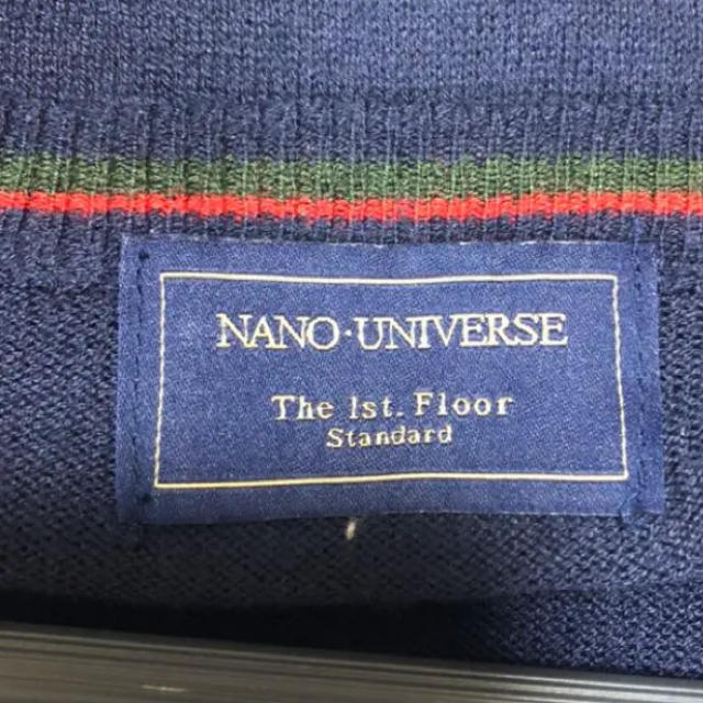 nano・universe(ナノユニバース)の美品！ナノユニバース　Vネックニット　長袖　メンズ　ネイビー メンズのトップス(ニット/セーター)の商品写真