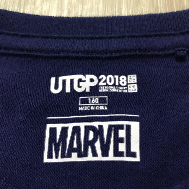 UNIQLO(ユニクロ)の【MARVEL】半袖Tシャツ／スパイダーマン／ネイビー／160cm キッズ/ベビー/マタニティのキッズ服男の子用(90cm~)(Tシャツ/カットソー)の商品写真