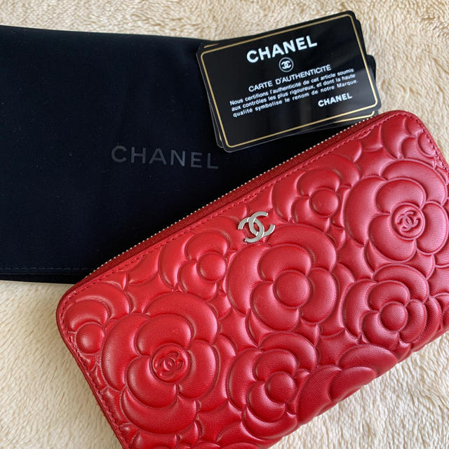 CHANEL 長財布　カメリアレディース