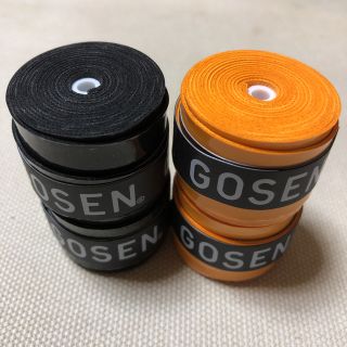 ゴーセン(GOSEN)のGOSENグリップテープ 黒とオレンジ2個ずつ 計4個(バドミントン)