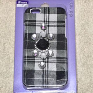 クレアーズ(claire's)の新品❤️iphone6 ビジュー付きモノトーンケース(iPhoneケース)