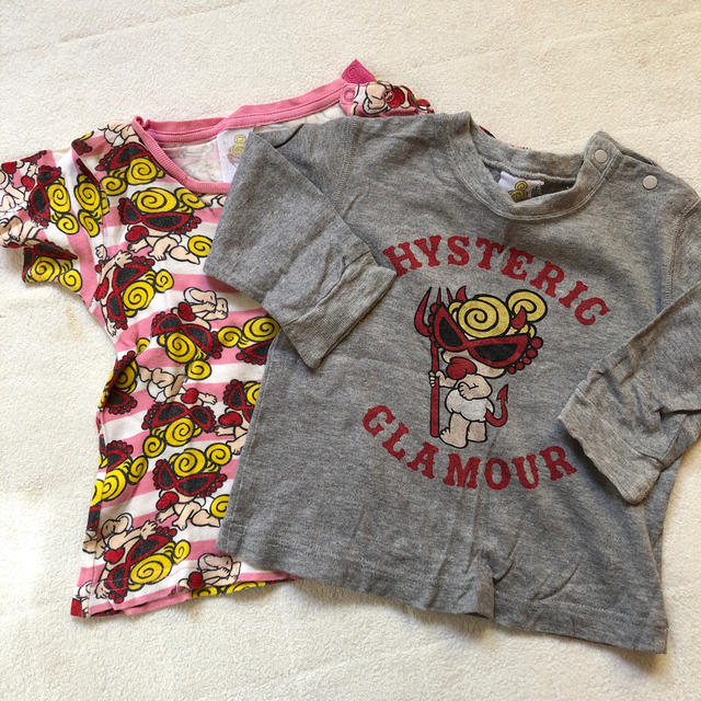 HYSTERIC GLAMOUR(ヒステリックグラマー)のTシャツ（70cm）2枚セット キッズ/ベビー/マタニティのベビー服(~85cm)(その他)の商品写真