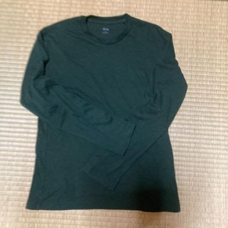 ユニクロ(UNIQLO)のUNIQLO ソフトタッチクールネックT  ダークグリーン(Tシャツ/カットソー(七分/長袖))