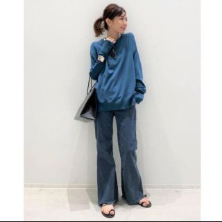 アパルトモンドゥーズィエムクラス(L'Appartement DEUXIEME CLASSE)のL’Appartement side slit knit ブルーA(ニット/セーター)