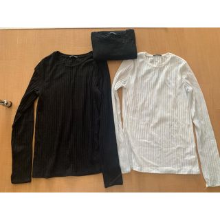 ザラ(ZARA)のZARA  クルーネックリブT   新品、中古3点セット　(Tシャツ(長袖/七分))