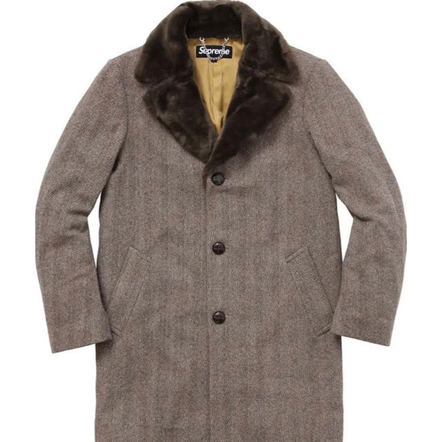 値下げ中　fur collar tweed coat