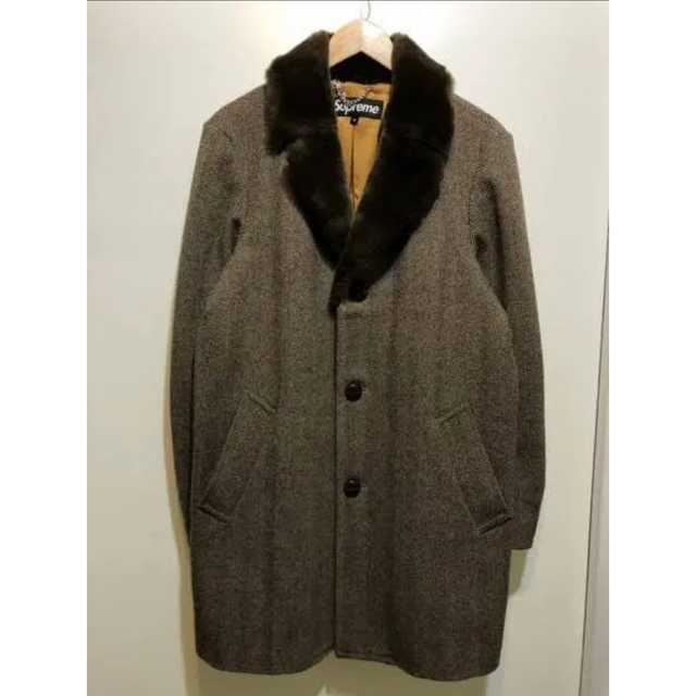 Supreme - Supreme Fur Collar Tweed Coat Sの通販 by Sup8-Hi's shop