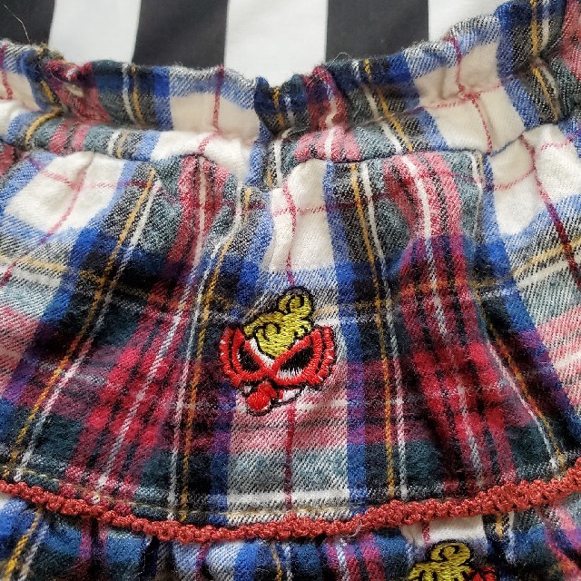 HYSTERIC MINI(ヒステリックミニ)のヒスミニ♥️刺繍チェックスカートW キッズ/ベビー/マタニティのキッズ服女の子用(90cm~)(スカート)の商品写真