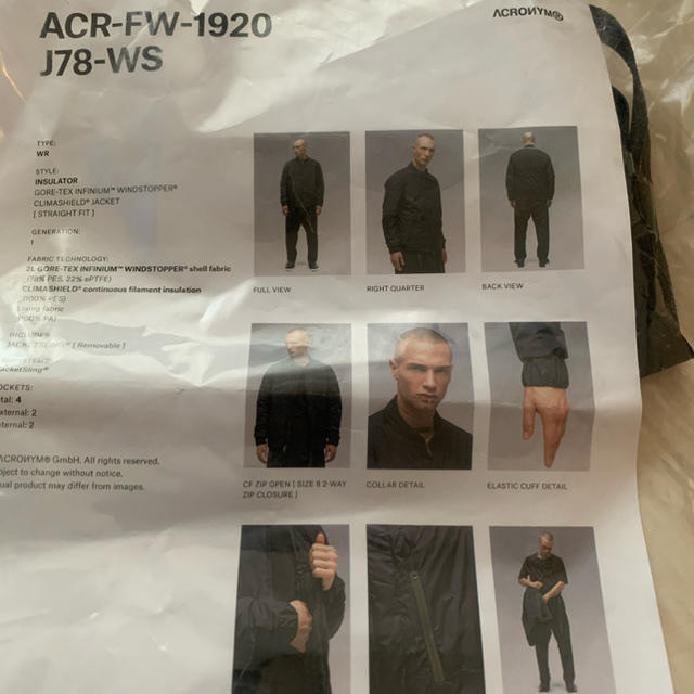 【安すぎる！】ACRONYM アクロニウム インサレーションジャケット 2