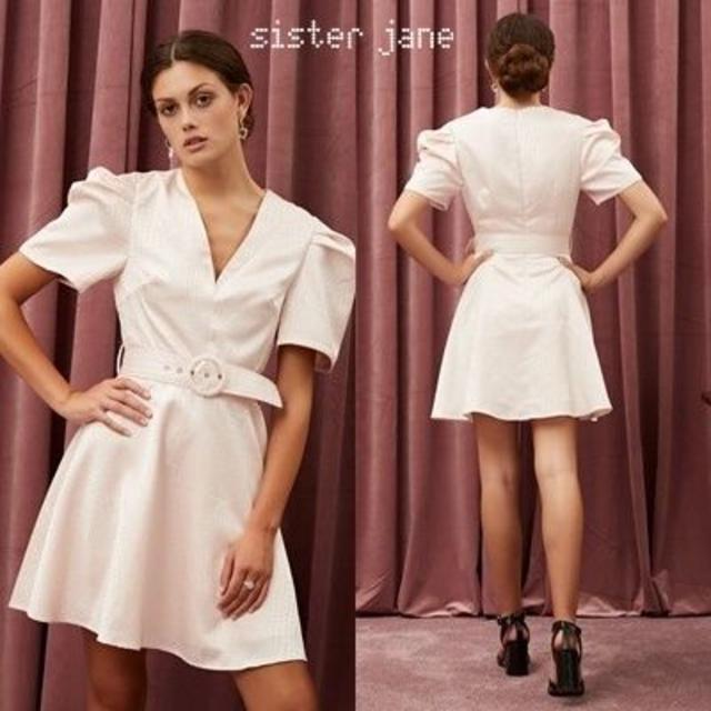 Sister Jane シスタージェーン Vネック ベルト ジャガードワンピース