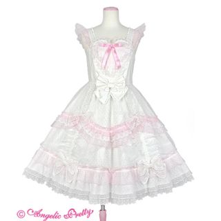 アンジェリックプリティー(Angelic Pretty)のAngelic Pretty トッピングハートjsk、カチューシャ、靴下セット(ひざ丈ワンピース)