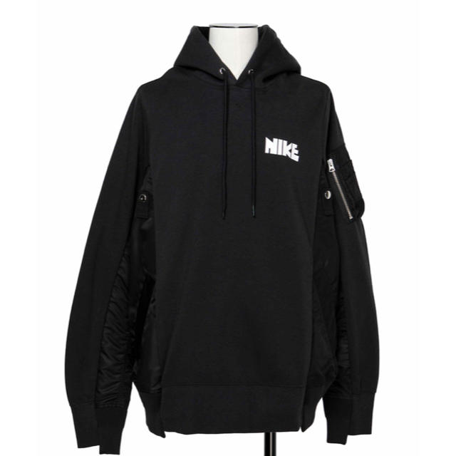 XSサイズ NIKE SACAI BLACK ナイキ サカイ パーカー - パーカー