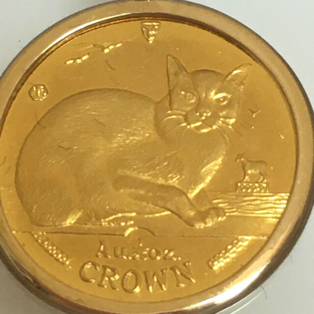 マン島キャット金貨　ペンダントヘッド　マン島キャット　猫金貨