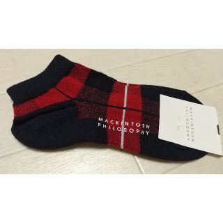 マッキントッシュフィロソフィー(MACKINTOSH PHILOSOPHY)のマッキントッシュ　婦人　ソックス　靴下　レディース　チェック柄　ネイビー×レッド(ソックス)