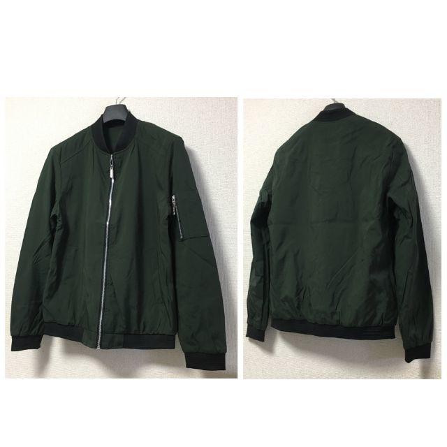 【新品 L】 モスグリーン MA-1 メンズ ジャケット ブルゾン メンズのジャケット/アウター(ブルゾン)の商品写真