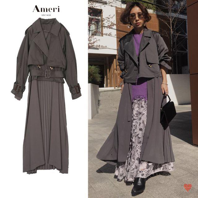 Ameri VINTAGE(アメリヴィンテージ)の美品☆ AMERI♡2019年 3WAYDOCKING COAT ¥29,480 レディースのジャケット/アウター(ロングコート)の商品写真