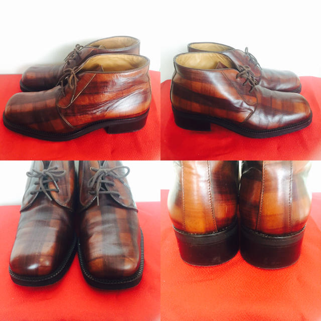 【美品】ジュリアーノフジワラ 革靴 イタリア製 モード ブラウン ブーツ 紳士靴