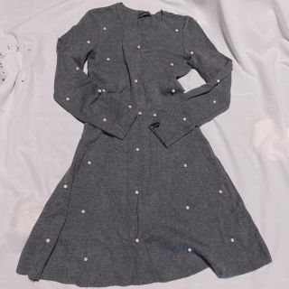 ザラ(ZARA)のZARAニットワンピース❁パール(ミニワンピース)