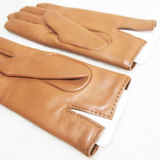 HERMES レザーグローブ 手袋 142009G-61-070 羊革 茶 #7