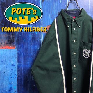 トミーヒルフィガー(TOMMY HILFIGER)のさ様専用【トミーヒルフィガー】刺繍ロゴワッペンサイドラインビッグシャツ 90s(シャツ)