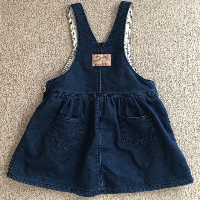 PETIT BATEAU(プチバトー)のプチバトー デニムジャンパースカート 24m キッズ/ベビー/マタニティのベビー服(~85cm)(ワンピース)の商品写真