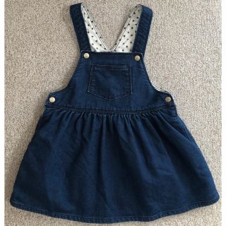 プチバトー(PETIT BATEAU)のプチバトー デニムジャンパースカート 24m(ワンピース)