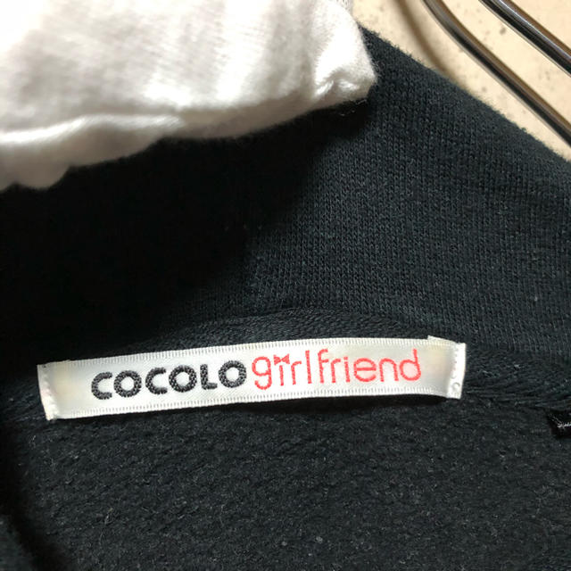 COCOLO girl friend ロゴプリントパーカー　ココロ　ブラック