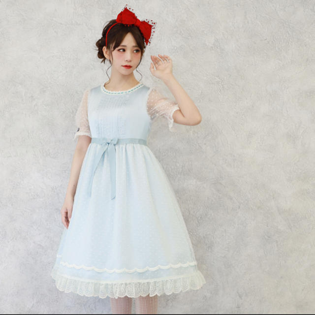 BABY,THE STARS SHINE BRIGHT(ベイビーザスターズシャインブライト)のメロディバスケット　snow white dress ロリィタ深澤翠ちゃんコラボ レディースのワンピース(ひざ丈ワンピース)の商品写真