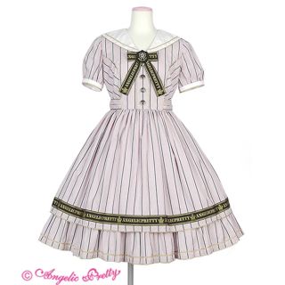 アンジェリックプリティー(Angelic Pretty)のangelicpretty Bunnyカレッジワンピース、カチューシャセット(ひざ丈ワンピース)