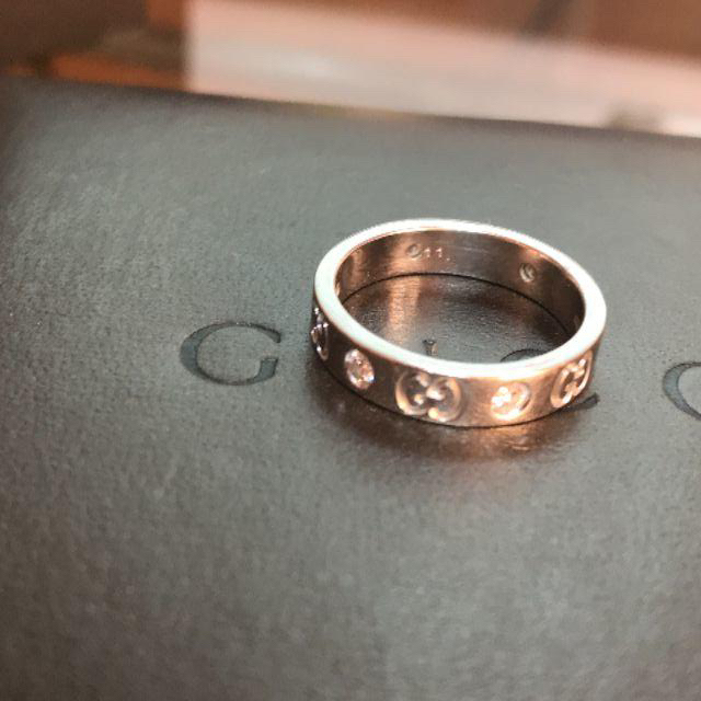 Gucci(グッチ)のGUCCI★GG ICON 6P DIAMOND RING★K18WG 11 メンズのアクセサリー(リング(指輪))の商品写真