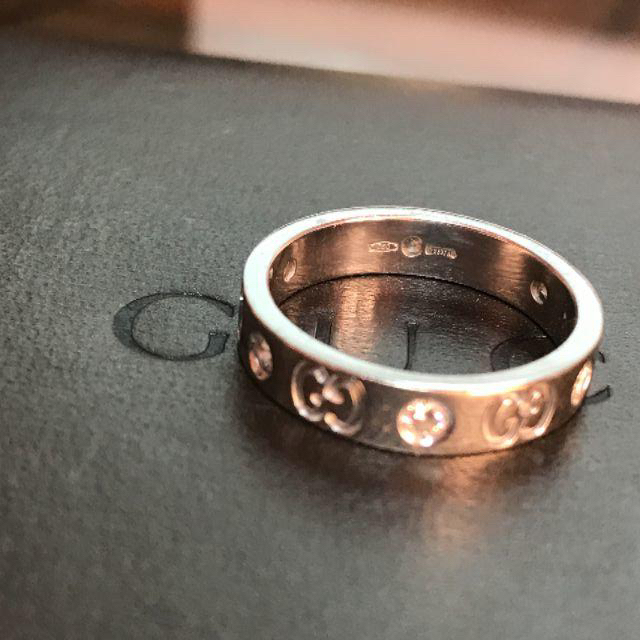 Gucci(グッチ)のGUCCI★GG ICON 6P DIAMOND RING★K18WG 11 メンズのアクセサリー(リング(指輪))の商品写真