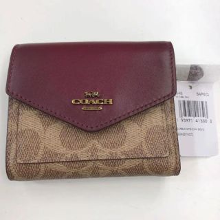 コーチ(COACH)の新品！COACH レザー PVC コンパクト 3つ折り財布(財布)