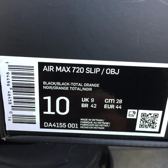 スニーカーAIR MAX 720SLIP/OBJ 28美品