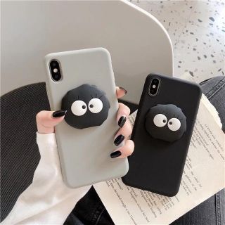 ジブリ(ジブリ)の新品未使用★まっくろくろすけ風 iPhoneケース 3D シリコン 送料込(iPhoneケース)