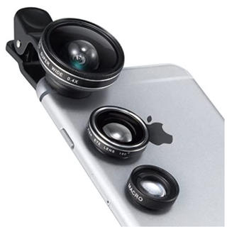TaoTronics カメラレンズキット クリップ式3点魚眼/マクロ/広角レンズ(レンズ(ズーム))