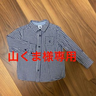 プチバトー(PETIT BATEAU)のPETIT BATEAU プチバトー チェックシャツ 4ans 100 美品(Tシャツ/カットソー)