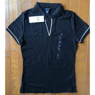 トミーヒルフィガー(TOMMY HILFIGER)の【新品】TOMMY HILFIGER 黒色 VネックTシャツ(Tシャツ(半袖/袖なし))