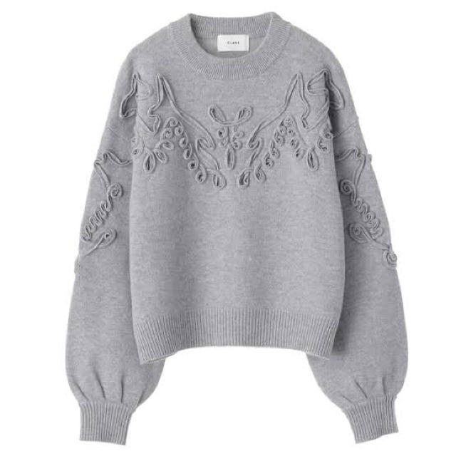 TAPE EMBROIDERY KNIT TOPS